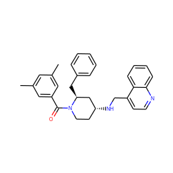 Cc1cc(C)cc(C(=O)N2CC[C@@H](NCc3ccnc4ccccc34)C[C@@H]2Cc2ccccc2)c1 ZINC000000598949