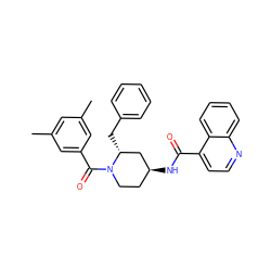 Cc1cc(C)cc(C(=O)N2CC[C@H](NC(=O)c3ccnc4ccccc34)C[C@H]2Cc2ccccc2)c1 ZINC000027106893