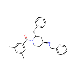 Cc1cc(C)cc(C(=O)N2CC[C@H](NCc3ccccc3)C[C@H]2Cc2ccccc2)c1 ZINC000029394521