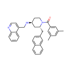 Cc1cc(C)cc(C(=O)N2CC[C@H](NCc3ccnc4ccccc34)C[C@H]2Cc2ccc3ccccc3c2)c1 ZINC000026829348