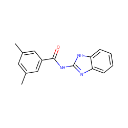 Cc1cc(C)cc(C(=O)Nc2nc3ccccc3[nH]2)c1 ZINC000006083011