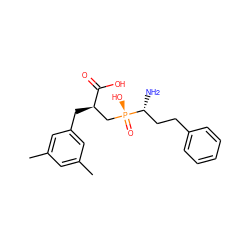 Cc1cc(C)cc(C[C@H](C[P@](=O)(O)[C@H](N)CCc2ccccc2)C(=O)O)c1 ZINC000299841075