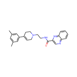 Cc1cc(C)cc(C2=CCN(CCNC(=O)c3cnc4ccccc4n3)CC2)c1 ZINC000169335005