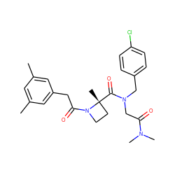 Cc1cc(C)cc(CC(=O)N2CC[C@@]2(C)C(=O)N(CC(=O)N(C)C)Cc2ccc(Cl)cc2)c1 ZINC000205413122