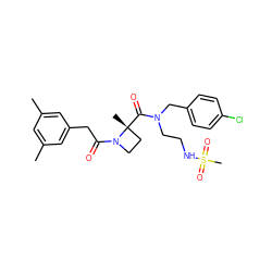 Cc1cc(C)cc(CC(=O)N2CC[C@@]2(C)C(=O)N(CCNS(C)(=O)=O)Cc2ccc(Cl)cc2)c1 ZINC000205405334