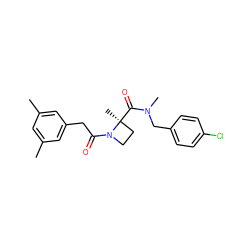 Cc1cc(C)cc(CC(=O)N2CC[C@]2(C)C(=O)N(C)Cc2ccc(Cl)cc2)c1 ZINC000149184100