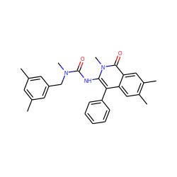 Cc1cc(C)cc(CN(C)C(=O)Nc2c(-c3ccccc3)c3cc(C)c(C)cc3c(=O)n2C)c1 ZINC000013742620