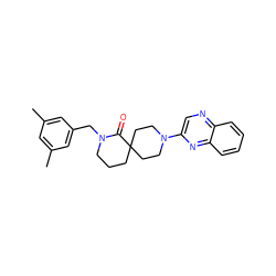 Cc1cc(C)cc(CN2CCCC3(CCN(c4cnc5ccccc5n4)CC3)C2=O)c1 ZINC000096173054