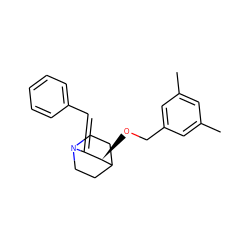 Cc1cc(C)cc(CO[C@@H]2/C(=C/c3ccccc3)N3CCC2CC3)c1 ZINC000100713651