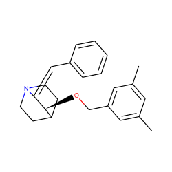 Cc1cc(C)cc(CO[C@@H]2/C(=C\c3ccccc3)N3CCC2CC3)c1 ZINC000013744536