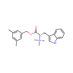 Cc1cc(C)cc(COC(=O)[C@H](Cc2c[nH]c3ccccc23)[N+](C)(C)C)c1 ZINC000013736189