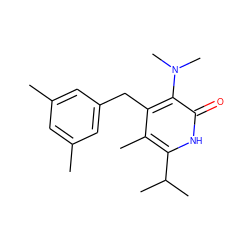 Cc1cc(C)cc(Cc2c(C)c(C(C)C)[nH]c(=O)c2N(C)C)c1 ZINC000005892001