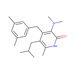 Cc1cc(C)cc(Cc2c(CC(C)C)c(C)[nH]c(=O)c2N(C)C)c1 ZINC000005892007