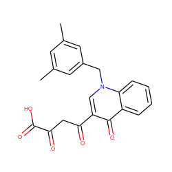 Cc1cc(C)cc(Cn2cc(C(=O)CC(=O)C(=O)O)c(=O)c3ccccc32)c1 ZINC000473165361