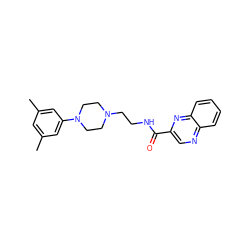 Cc1cc(C)cc(N2CCN(CCNC(=O)c3cnc4ccccc4n3)CC2)c1 ZINC000169335004