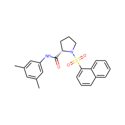 Cc1cc(C)cc(NC(=O)[C@@H]2CCCN2S(=O)(=O)c2cccc3ccccc23)c1 ZINC000261160601