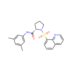 Cc1cc(C)cc(NC(=O)[C@@H]2CCCN2S(=O)(=O)c2cccc3cccnc23)c1 ZINC000005067008