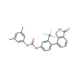 Cc1cc(C)cc(NC(=O)Nc2ccc(-c3cccc4c3CNC4=O)c(C(F)(F)F)c2)c1 ZINC000038347393