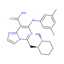 Cc1cc(C)cc(Nc2nc(C[C@@H]3CCCC[C@H]3N)n3ccnc3c2C(N)=O)c1 ZINC000040981222