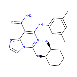 Cc1cc(C)cc(Nc2nc(N[C@@H]3CCCC[C@@H]3N)n3ccnc3c2C(N)=O)c1 ZINC000003821016