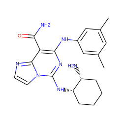 Cc1cc(C)cc(Nc2nc(N[C@H]3CCCC[C@H]3N)n3ccnc3c2C(N)=O)c1 ZINC000040862654