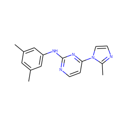 Cc1cc(C)cc(Nc2nccc(-n3ccnc3C)n2)c1 ZINC000013489759