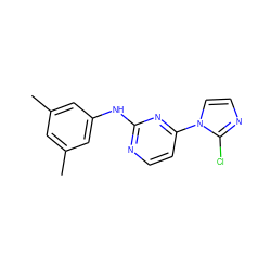 Cc1cc(C)cc(Nc2nccc(-n3ccnc3Cl)n2)c1 ZINC000013489758