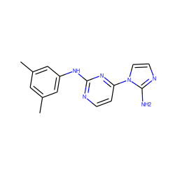 Cc1cc(C)cc(Nc2nccc(-n3ccnc3N)n2)c1 ZINC000013489760