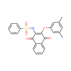 Cc1cc(C)cc(OC2=C(NS(=O)(=O)c3ccccc3)C(=O)c3ccccc3C2=O)c1 ZINC000169333486