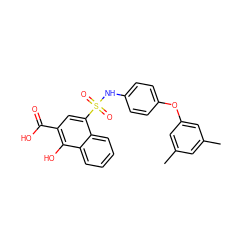 Cc1cc(C)cc(Oc2ccc(NS(=O)(=O)c3cc(C(=O)O)c(O)c4ccccc34)cc2)c1 ZINC000653738900