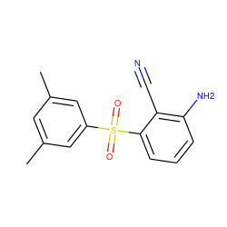 Cc1cc(C)cc(S(=O)(=O)c2cccc(N)c2C#N)c1 ZINC000000006471