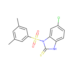 Cc1cc(C)cc(S(=O)(=O)n2c(=S)[nH]c3ccc(Cl)cc32)c1 ZINC000103262653