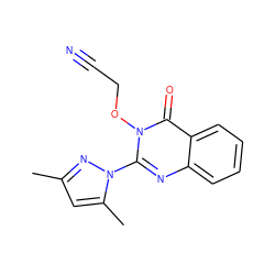 Cc1cc(C)n(-c2nc3ccccc3c(=O)n2OCC#N)n1 ZINC000002408650