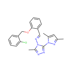 Cc1cc(C)n(-c2nnc(C)n2/N=C/c2ccccc2OCc2ccccc2Cl)n1 ZINC000001118112