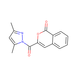 Cc1cc(C)n(C(=O)c2cc3ccccc3c(=O)o2)n1 ZINC000000204893