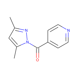 Cc1cc(C)n(C(=O)c2ccncc2)n1 ZINC000000207424