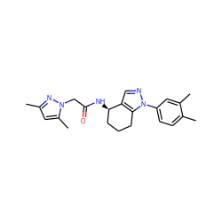 Cc1cc(C)n(CC(=O)N[C@@H]2CCCc3c2cnn3-c2ccc(C)c(C)c2)n1 ZINC000011933638