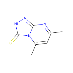 Cc1cc(C)n2c(=S)[nH]nc2n1 ZINC000000312529