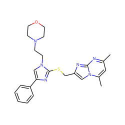 Cc1cc(C)n2cc(CSc3nc(-c4ccccc4)cn3CCN3CCOCC3)nc2n1 ZINC000113421161