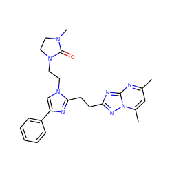 Cc1cc(C)n2nc(CCc3nc(-c4ccccc4)cn3CCN3CCN(C)C3=O)nc2n1 ZINC000113419615