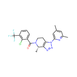 Cc1cc(C)nc(-n2nnc3c2CCN(C(=O)c2cccc(C(F)(F)F)c2Cl)[C@H]3C)c1 ZINC000226012475