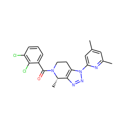 Cc1cc(C)nc(-n2nnc3c2CCN(C(=O)c2cccc(Cl)c2Cl)[C@H]3C)c1 ZINC000225976546