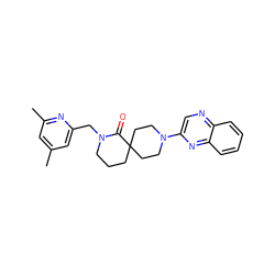 Cc1cc(C)nc(CN2CCCC3(CCN(c4cnc5ccccc5n4)CC3)C2=O)c1 ZINC000096173144