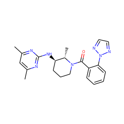 Cc1cc(C)nc(N[C@@H]2CCCN(C(=O)c3ccccc3-n3nccn3)[C@H]2C)n1 ZINC000218398952