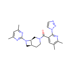 Cc1cc(C)nc(N2C[C@@H]3CCN(C(=O)c4cc(C)c(C)nc4-n4ccnn4)C[C@@H]32)n1 ZINC000116825229