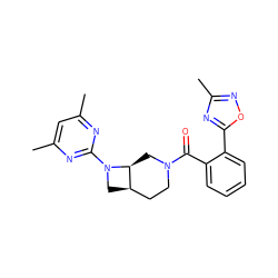 Cc1cc(C)nc(N2C[C@@H]3CCN(C(=O)c4ccccc4-c4nc(C)no4)C[C@@H]32)n1 ZINC000116826010