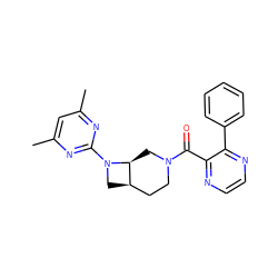 Cc1cc(C)nc(N2C[C@@H]3CCN(C(=O)c4nccnc4-c4ccccc4)C[C@@H]32)n1 ZINC000116826943