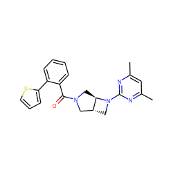 Cc1cc(C)nc(N2C[C@@H]3CN(C(=O)c4ccccc4-c4cccs4)C[C@H]32)n1 ZINC000116826873