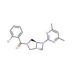 Cc1cc(C)nc(N2C[C@@H]3CN(C(=O)c4ccccc4Br)C[C@H]32)n1 ZINC000116828610