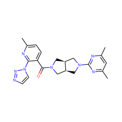 Cc1cc(C)nc(N2C[C@H]3CN(C(=O)c4ccc(C)nc4-n4ccnn4)C[C@H]3C2)n1 ZINC000116823124